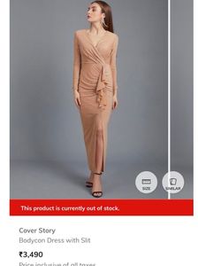 Sparkly Ruched Bodycon dress with slit