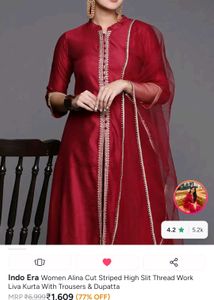 Elegant Red Kurta Set with Dupatta