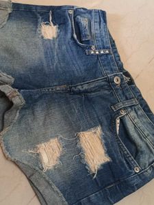 Distressed Denim Shorts