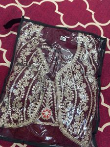 Elegant Embroidered Maroon Gown in m or l size