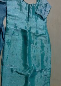 Teal Kurta with Pants &amp; Dupatta