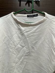 White Basic T-Shirt crop top  ✨🖤