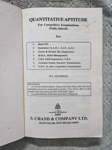 Quantitative Aptitude Book by R.S. Aggarwal