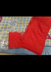 Printed Fashion Sarees Net RED