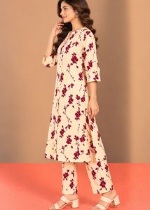 Floral Print Kurta with Pants Set