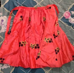 Beautiful Embroidered Pink Ethnic Skirt