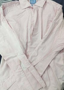 Men's Pink Striped Button-Down Shirt