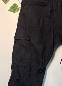 Black Cargo parachute Pants