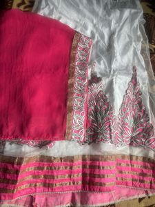 Beautiful Baby Pink & White Lehenga Choli