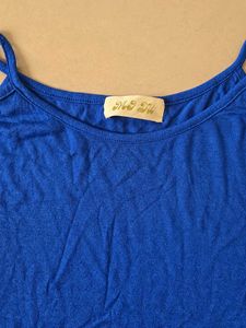 Stylish Blue Cold Shoulder Top