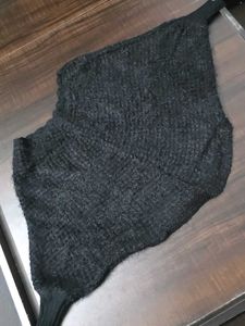 balloon style Black Knit Sweater Vest