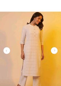 aurelia Classic Beige Checkered Kurta