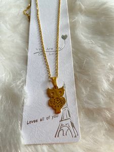 Chic Gold Owl Pendant Necklace