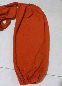 Mermaid Orange Off-Shoulder cropTop