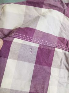 Purple Plaid Short Sleeve Shirt