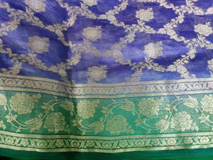 Blue-Purple Siko Saree Jaal Weave