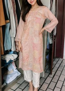 Elegant peach color suit with dupatta