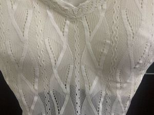 Alluring White Lace Fringed Cami Top
