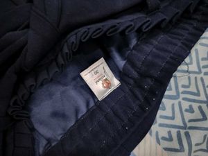Women's Blue Straight-Fit Trousers with tieup belt