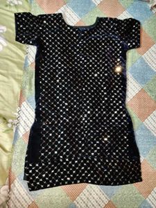 Sparkling Navy Velvet Kurta