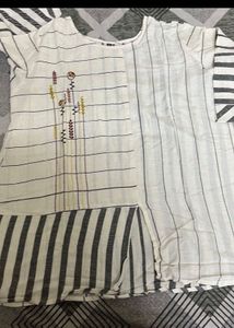 New unused,Boho Embroidered Linen Blend Tunic Top
