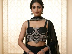 Elegant Black silver jewelery Choli