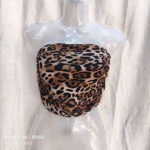 Leopard Print Ruched Tube Top