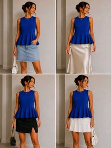 Vibrant Blue Peplum Top