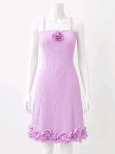 Lilac Floral Embellished Mini Dress