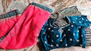 Elegant Teal Lehenga Choli ( with margin)