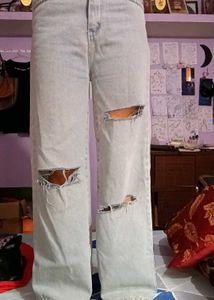 Women's Light Wash Ripped Jeans