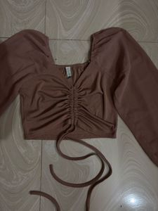 Stylish peach nude Ruched Top 💕