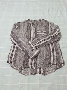 Boho Print Button-Up Tunic
