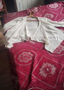 Chic White Open Front Cardigan