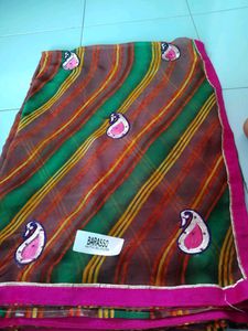 Lehariya Saree With Unstitched Blouse