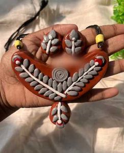 Terracotta Necklace and Earring Set