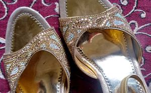 Elegant Gold Embellished Heels