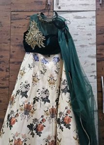 Floral Print Ethnic Skirt Blouse