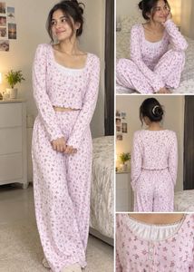 SAVANA Cute Floral Print Pajama Set
