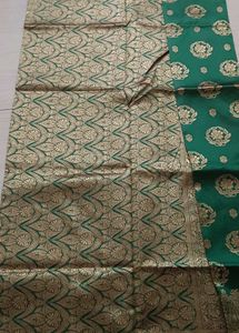 91)Elegant Emerald Green Silk Saree