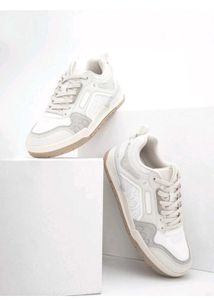 Stylish White & Grey Sneakers