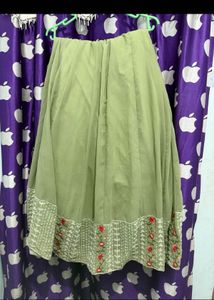 Peplum style green Embroidered Kurta Set