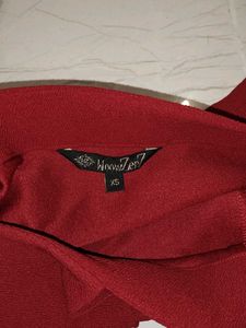 Red Ruffle Sleeve Top