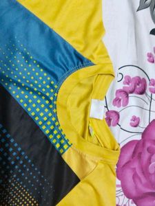 Vibrant Yellow &amp; Blue Graphic Tee