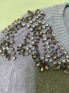 Embellished Grey Cardigan