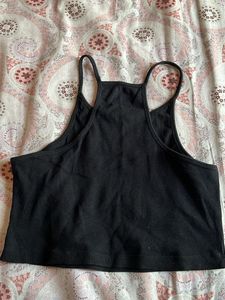 Black Crop Tank Top