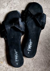 Black Bow Slide Sandals
