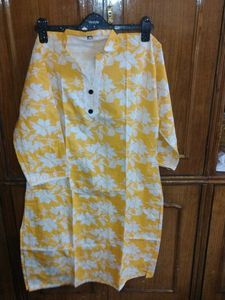 Yellow Floral Print Kurta
