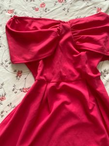 Chic Off-Shoulder Pink Dress