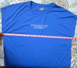 Blue "Stronger Than Yesterday" T-Shirt